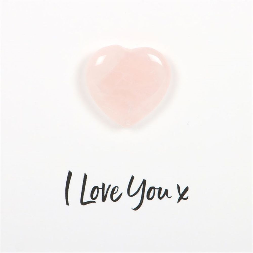 Eleanoras I Love You Rose Quartz Crystal Heart Greeting Card 