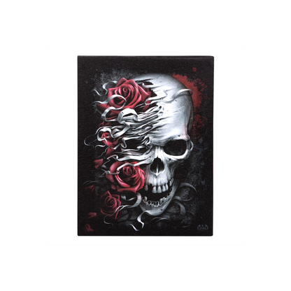 Eleanoras SKULLS N ROSES CANVAS PLAQUE Canvases