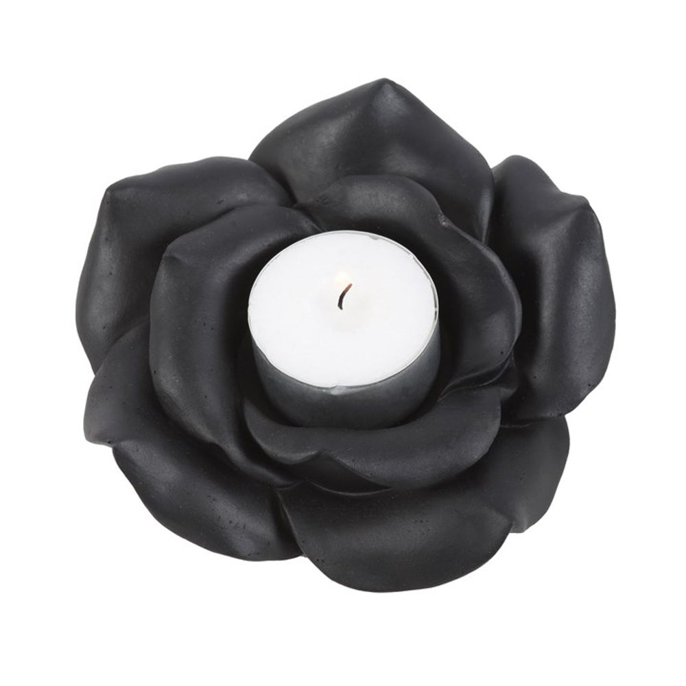 Eleanoras Black Rose Resin Tealight Candle Holder Candle Holders