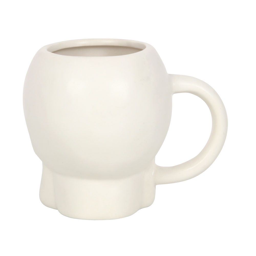 Eleanoras Matte White Skull Mug Mugs