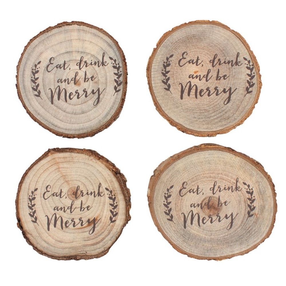 Eleanoras Set of 4 Printed Log Coasters Placemats & Coasters