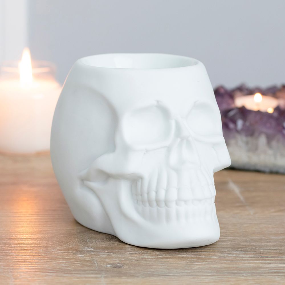 Eleanoras White Skull Oil Burner Oil Burners
