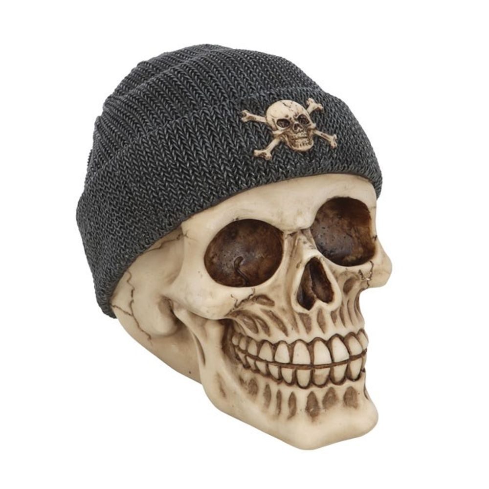 Eleanoras Skull Ornament with Beanie Figurines & Sculptures
