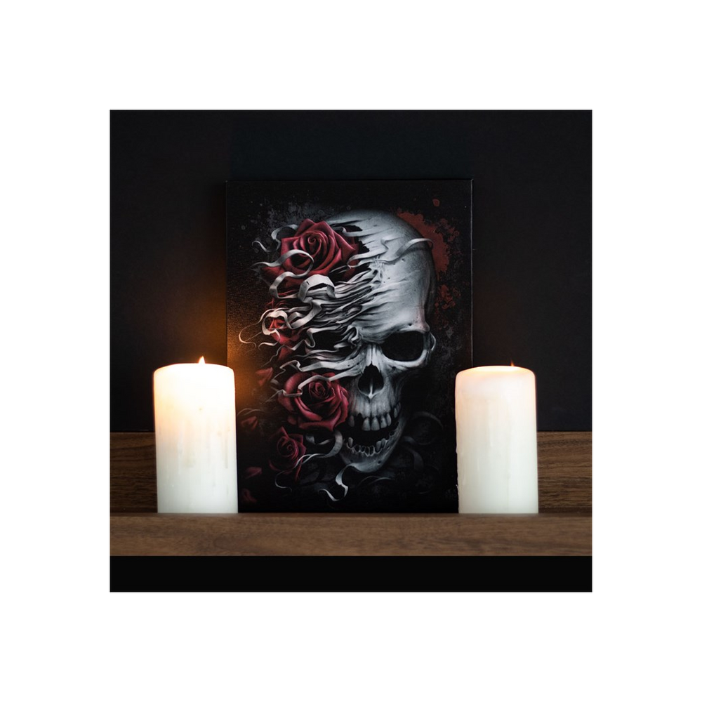 Eleanoras SKULLS N ROSES CANVAS PLAQUE Canvases