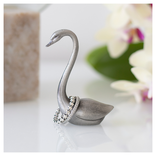 Eleanoras Metal Swan Ring Holder Jewellery Storage