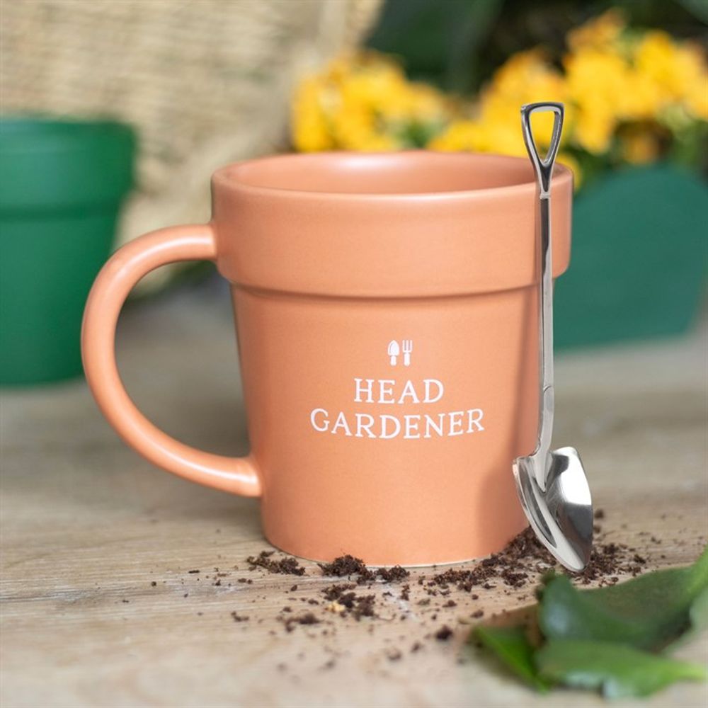 Eleanoras HEAD GARDENER PLANT POT MUG & SPOON Mugs