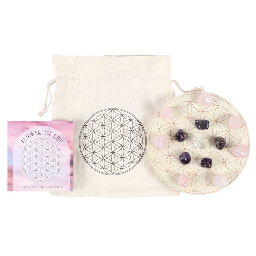 Eleanoras FLOWER OF LIFE CRYSTAL GRID SET CRYSTALS