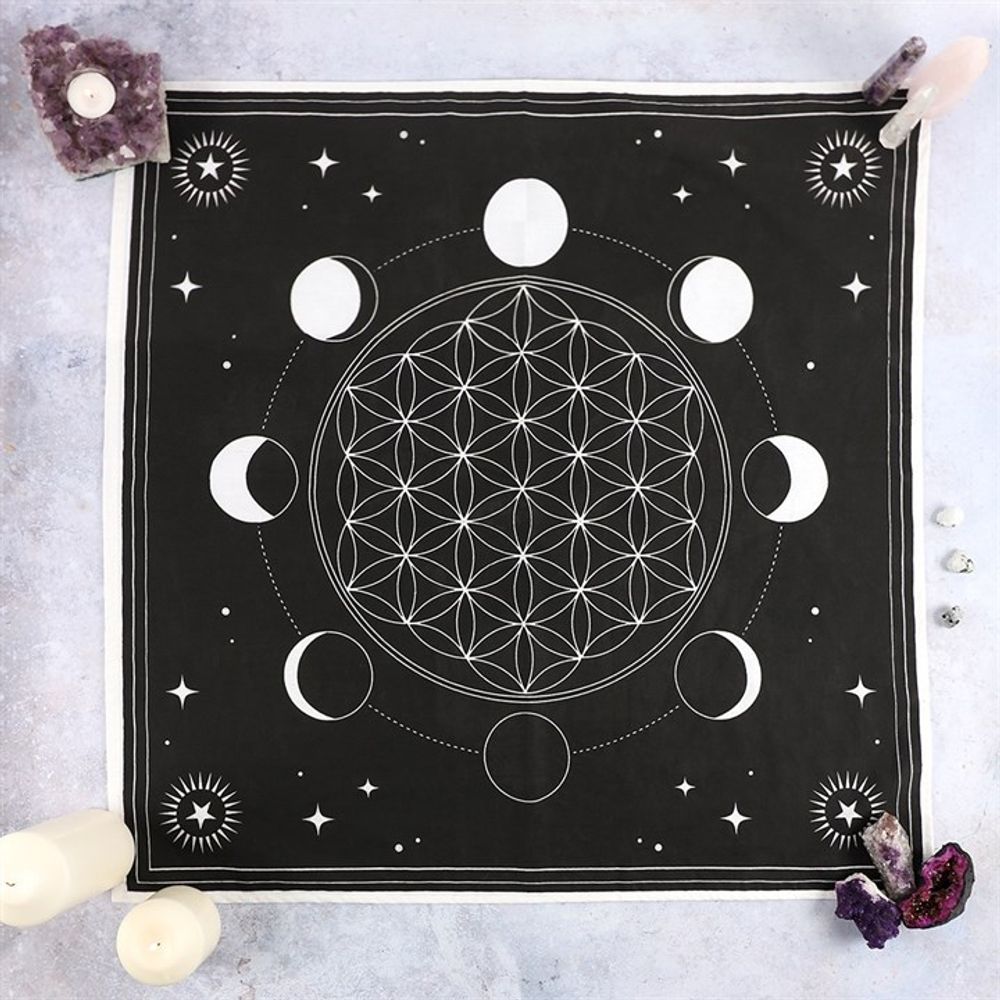 Eleanoras Moon Phase Crystal Grid Altar Cloth Altar Cloths