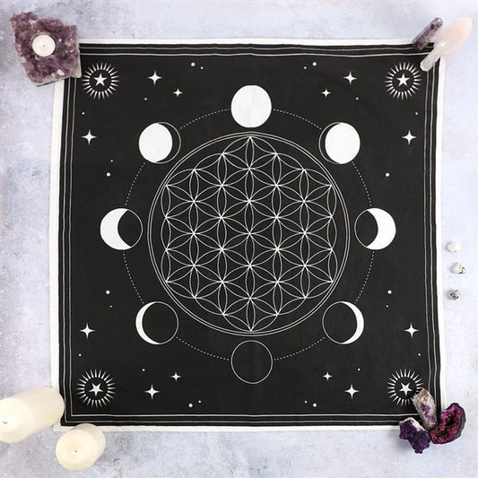 Moon Phase Crystal Grid Altar Cloth Altar Cloths from Eleanoras