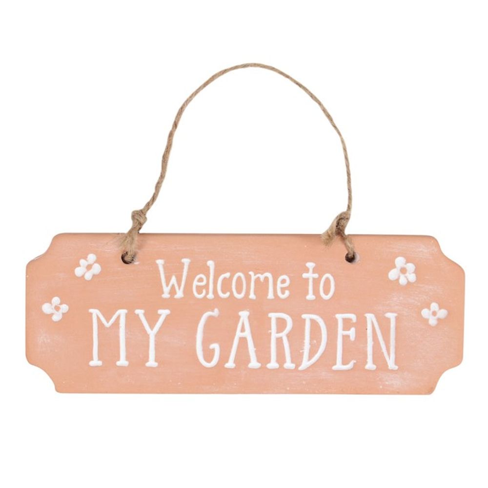 Eleanoras Welcome To My Garden Terracotta Hanging Sign 