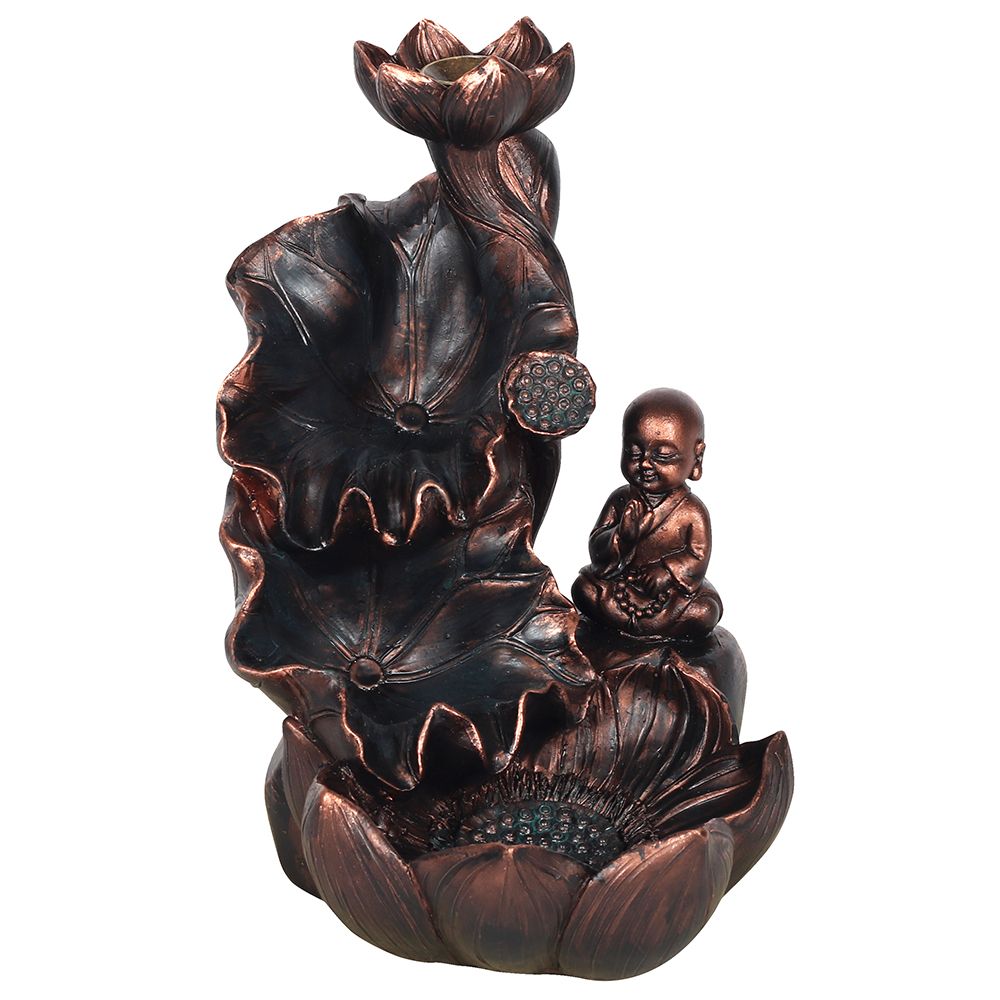 BRONZE EFFECT BUDDHA BACKFLOW INCENSE BURNER