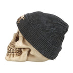Eleanoras Skull Ornament with Beanie Figurines & Sculptures