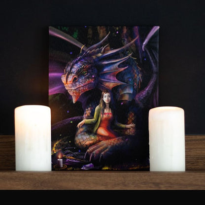 SPIRIT DRAGON CANVAS PLAQUE BY ANNE STOKES