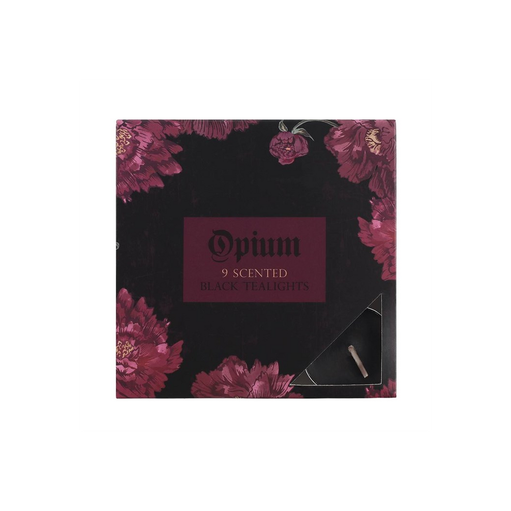 Pack of 9 Opium Scented Black Tealights