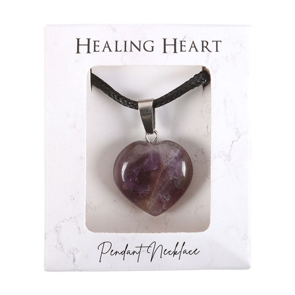 AMETHYST HEALING CRYSTAL HEART NECKLACE