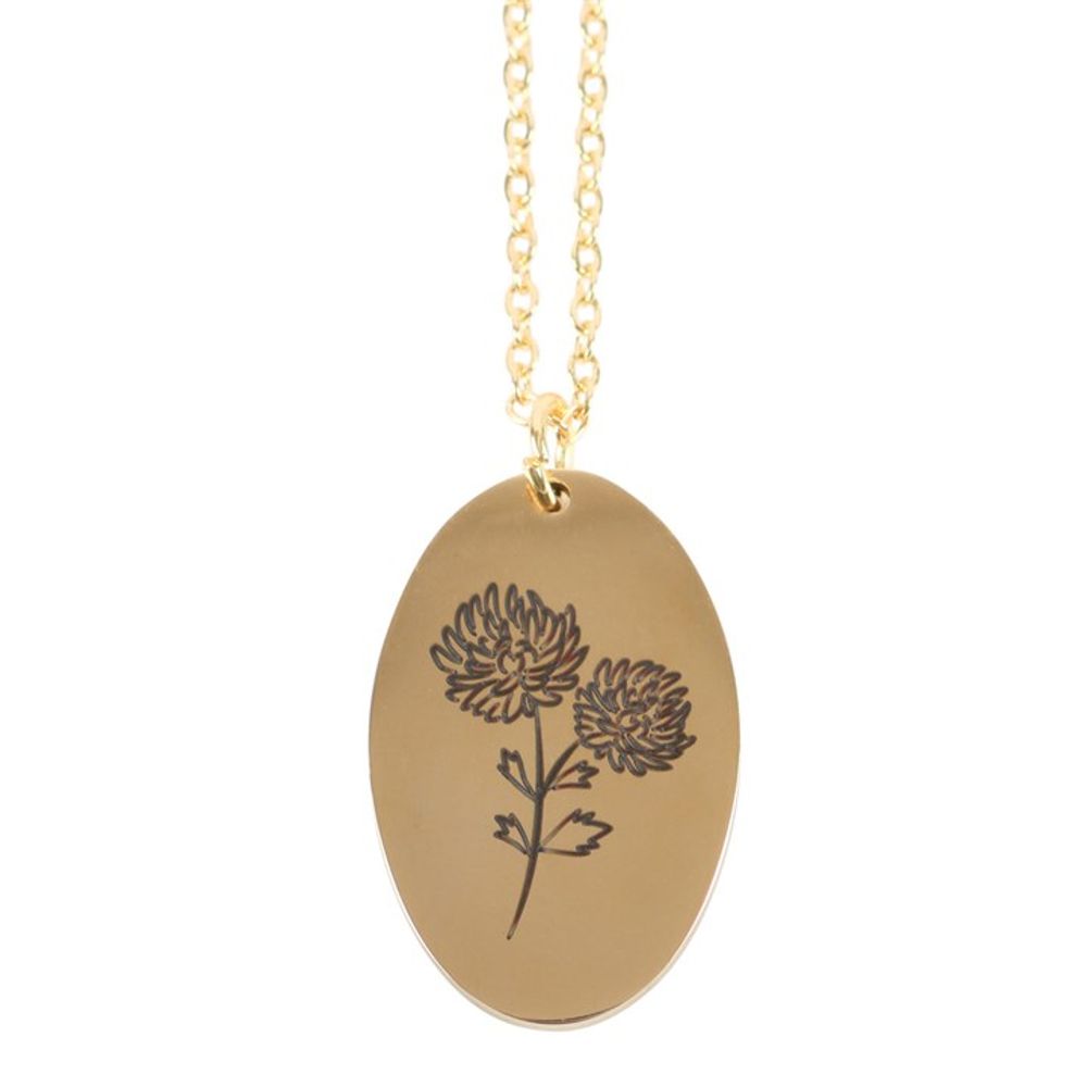 Eleanoras November Chrysanthemum Birth Flower Necklace Card JEWELLERY