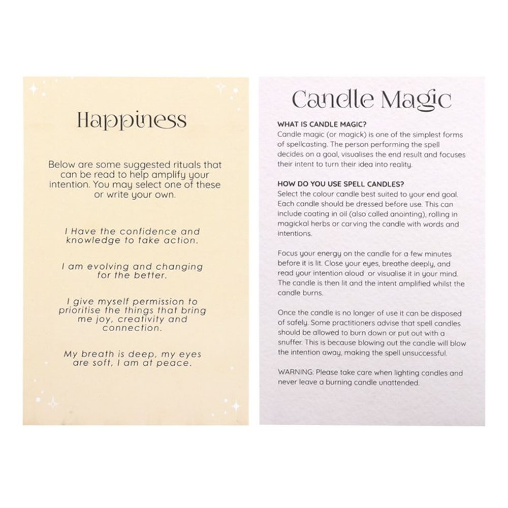 HAPPINESS PACK OF 12 SPELL CANDLES