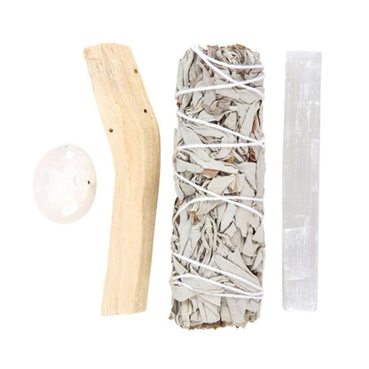 CLEAR QUARTZ CRYSTAL SMUDGE KIT