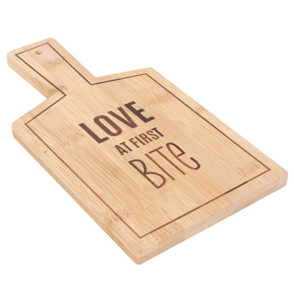 Eleanoras LOVE AT FIRST BITE BAMBOO SERVING BOARD Serving Boards