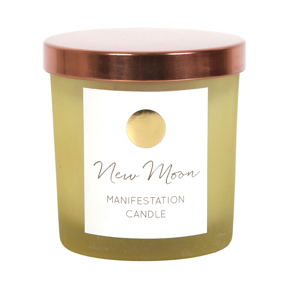 Eleanoras New Moon Wild Orange Manifestation Candle with Clear Quartz Candles