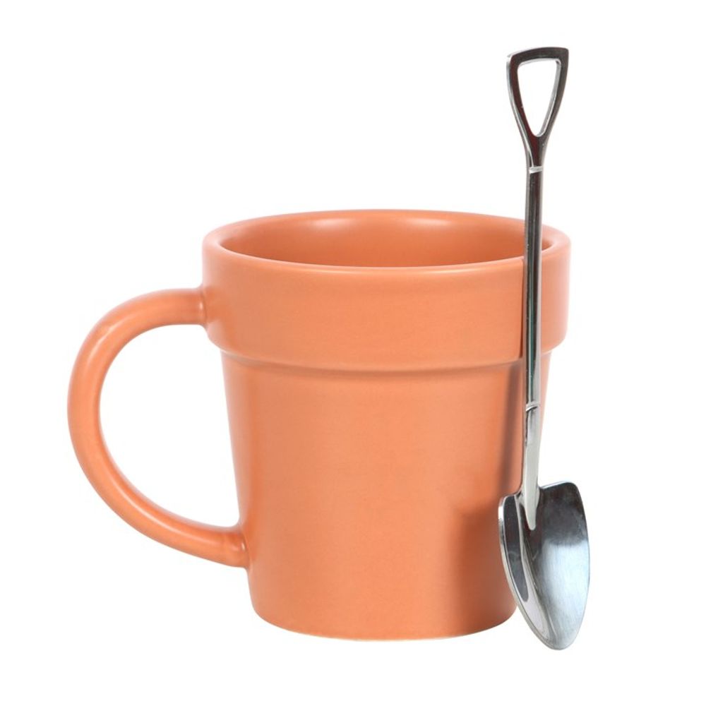 Eleanoras PLAIN PLANT POT MUG & SHOVEL SPOON Mugs