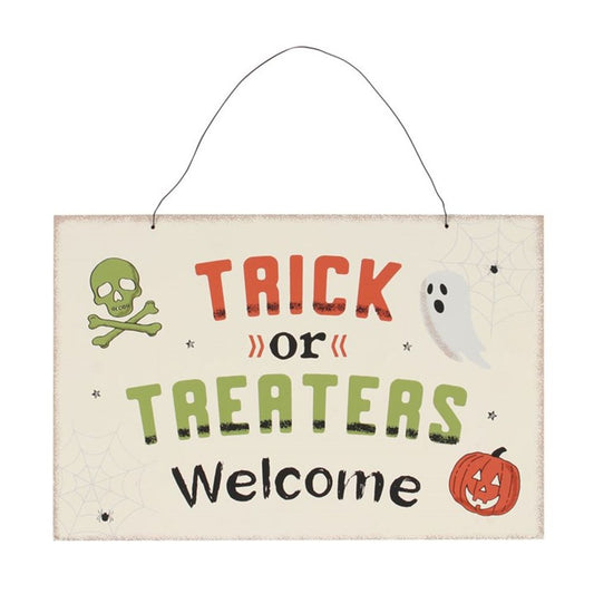 Eleanoras Trick or Treaters Welcome Hanging Sign Signs & Plaques