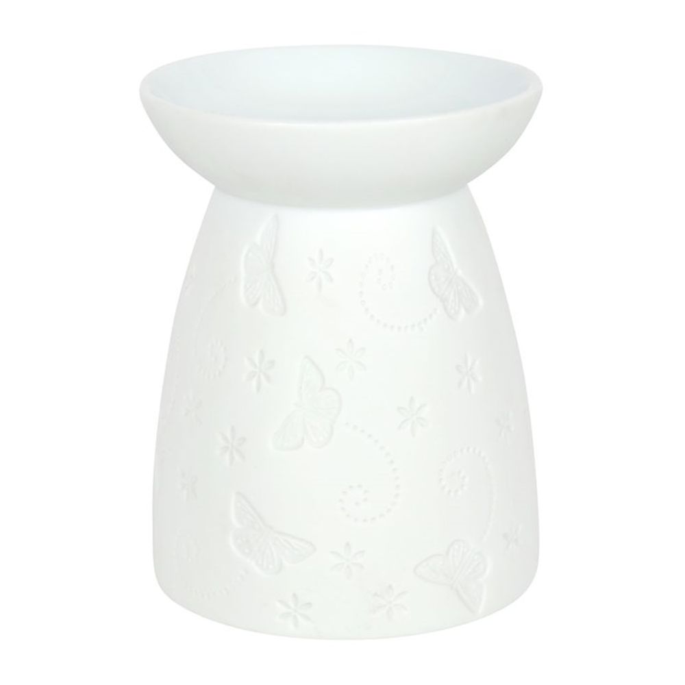 BUTTERFLY WHITE CERAMIC OIL BURNER