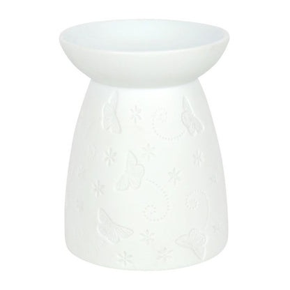 BUTTERFLY WHITE CERAMIC OIL BURNER