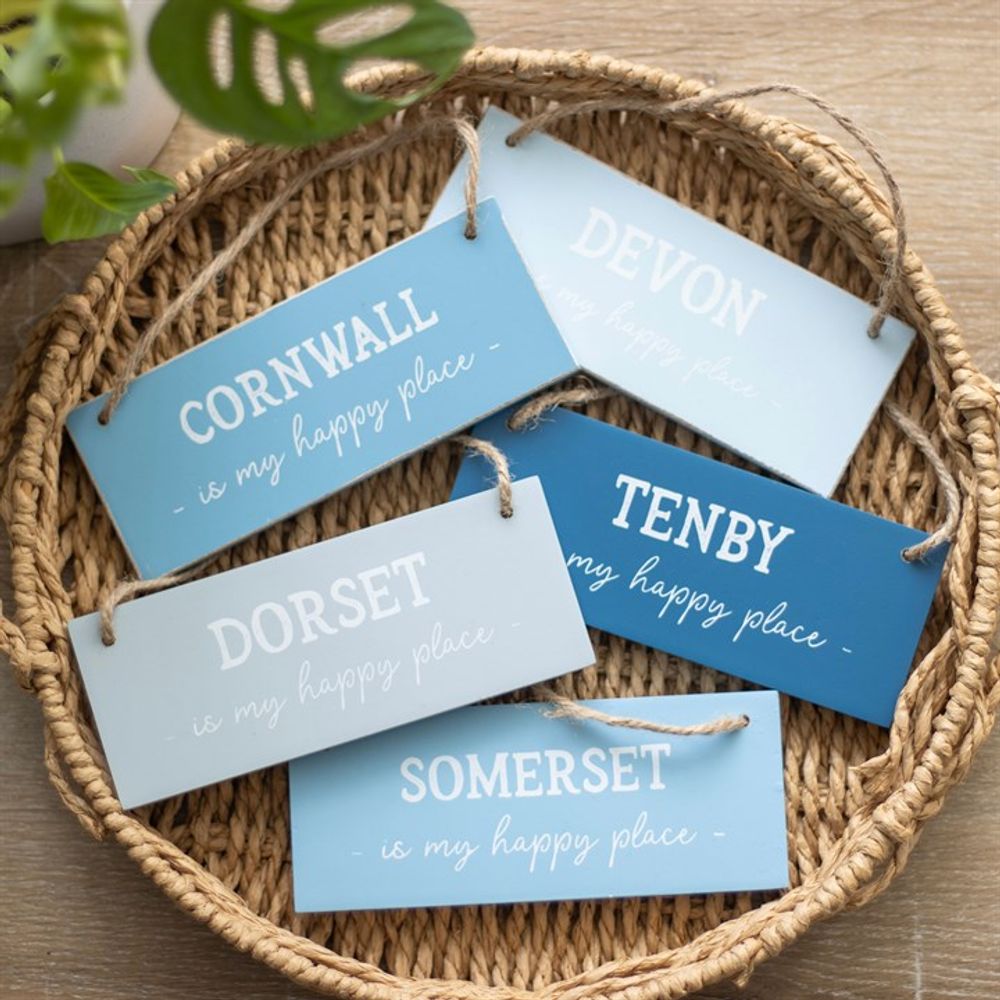 Eleanoras TENBY IS MY HAPPY PLACE HANGING SIGN SIGNS & PLAQUES