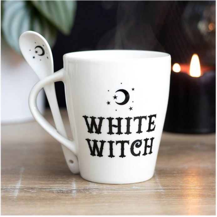 Eleanoras WHITE WITCH MUG & SPOON SET Mugs