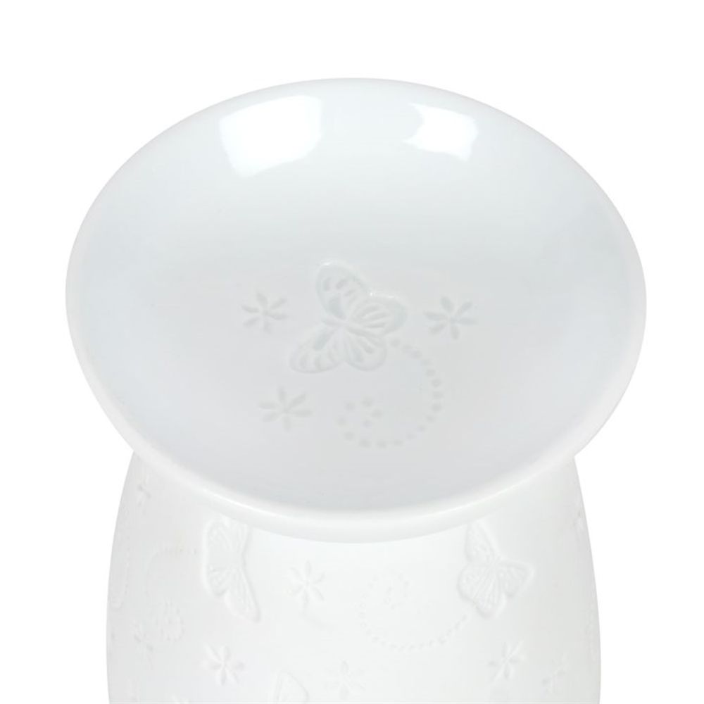 BUTTERFLY WHITE CERAMIC OIL BURNER