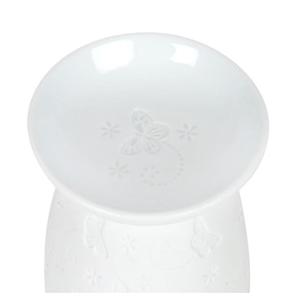 BUTTERFLY WHITE CERAMIC OIL BURNER