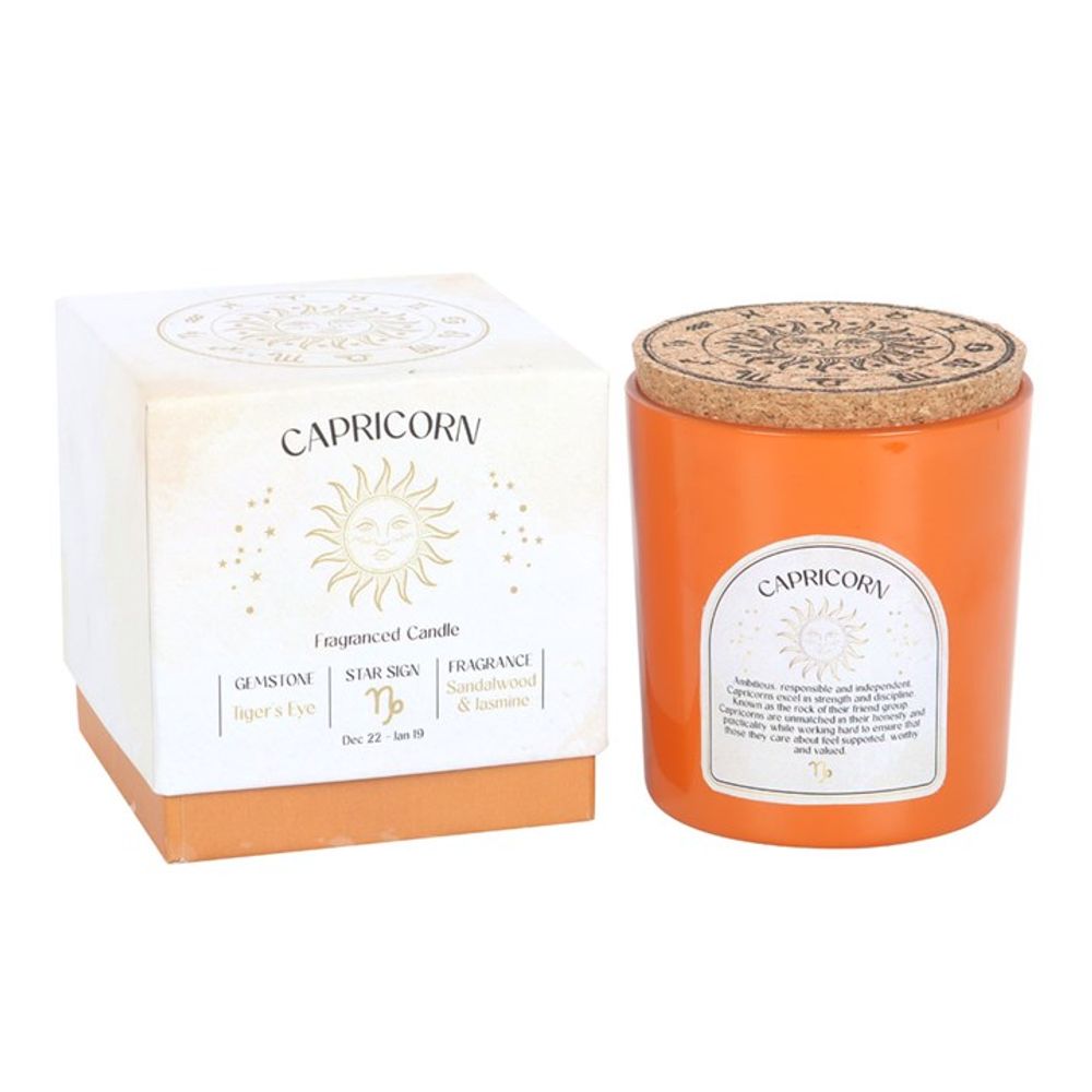 Eleanoras CAPRICORN SANDALWOOD & JASMINE GEMSTONE ZODIAC CANDLE 