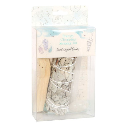 CLEAR QUARTZ CRYSTAL SMUDGE KIT