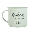 Eleanoras Gardeners Tea Break Enamel Mug Mugs
