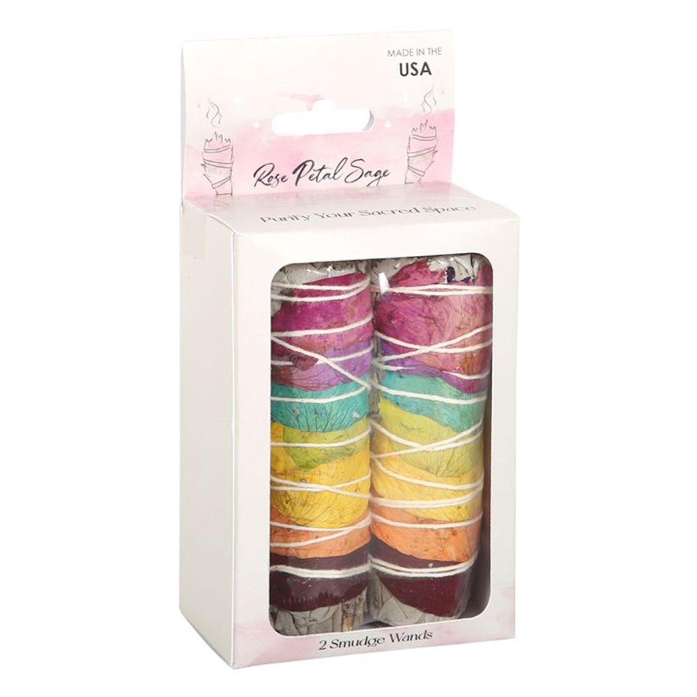 Eleanoras Rose Petal Sage Smudge Wands Set Of 2 Smudge Sticks and Bowls