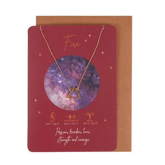 Eleanoras Fire Element Zodiac Necklace Card 