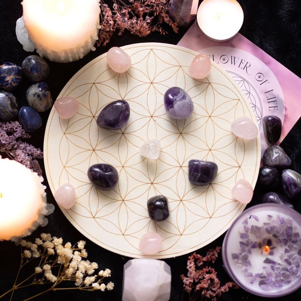 Eleanoras FLOWER OF LIFE CRYSTAL GRID SET CRYSTALS