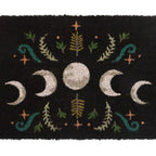 Dark Forest Moon Phase Black Doormat