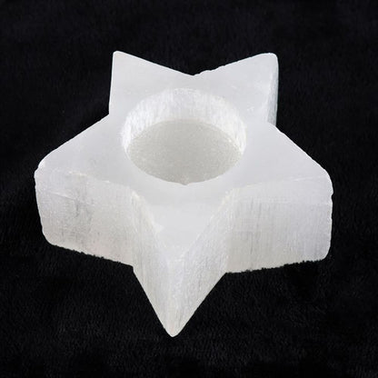 Eleanoras SELENITE STAR TEALIGHT HOLDER CANDLE HOLDERS