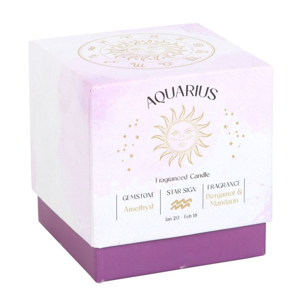 Eleanoras AQUARIUS BERGAMOT & MANDARIN GEMSTONE ZODIAC CANDLE Candles