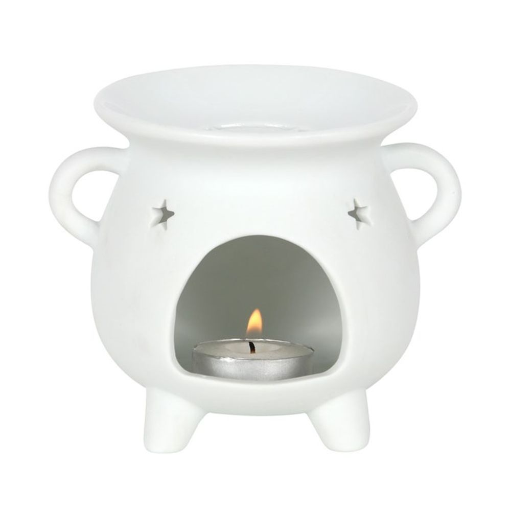 TRIPLE MOON WHITE CAULDRON OIL BURNER