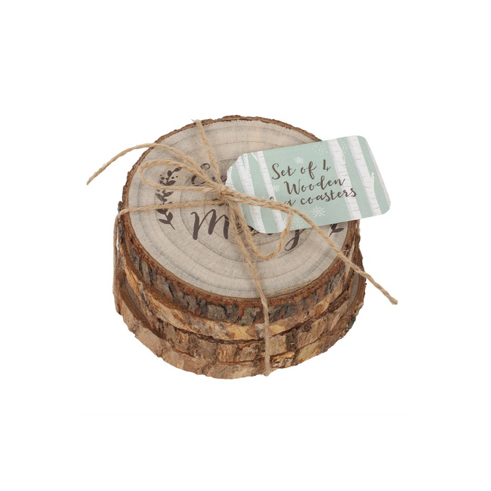 Eleanoras Set of 4 Printed Log Coasters Placemats & Coasters