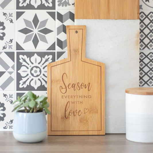 Season Everything with Love Bamboo Serving Board Serveware from Eleanoras