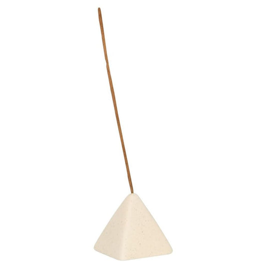 CREAM SPECKLE PYRAMID INCENSE HOLDER