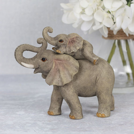 ELEPHANT ADVENTURE MOTHER & BABY ELEPHANT ORNAMENT