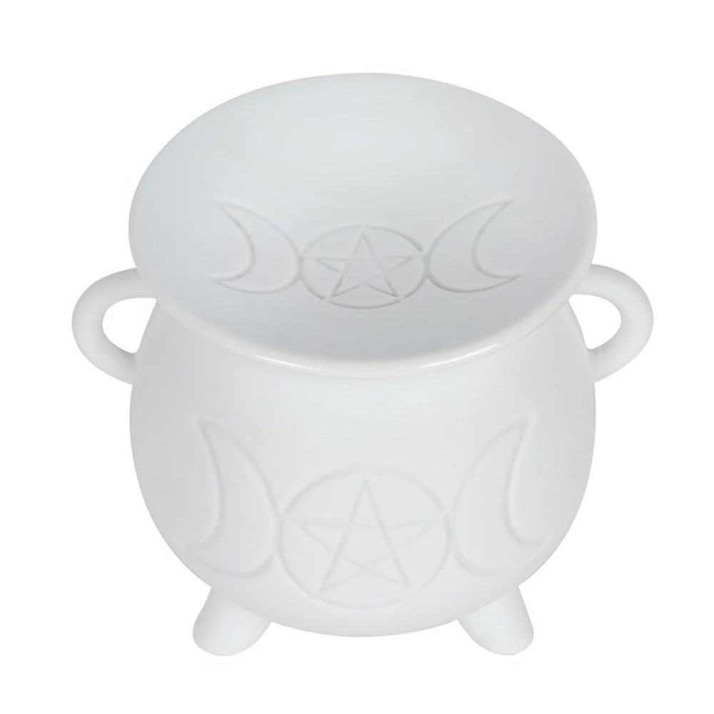 TRIPLE MOON WHITE CAULDRON OIL BURNER