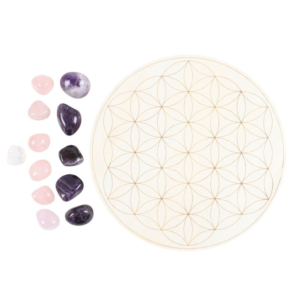 Eleanoras FLOWER OF LIFE CRYSTAL GRID SET CRYSTALS