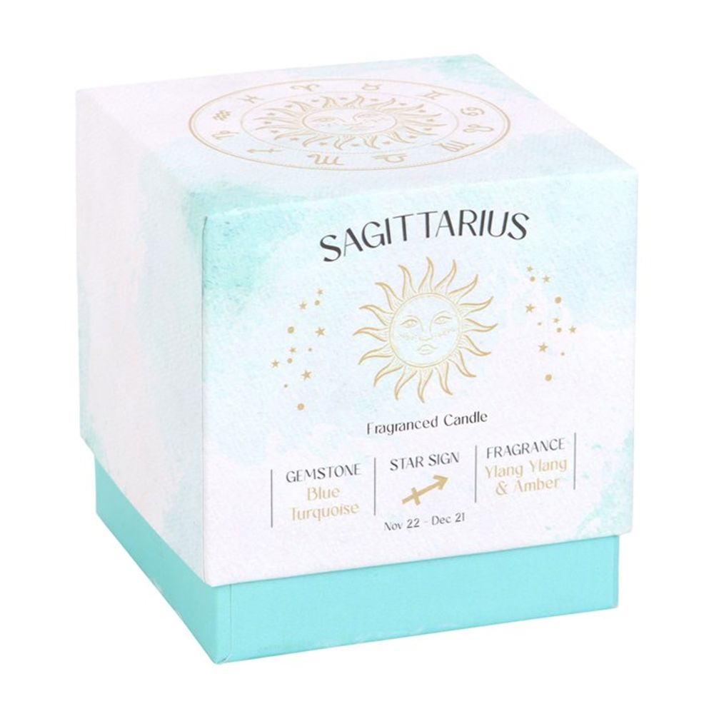 Eleanoras SAGITTARIUS YLANG YLANG & AMBER GEMSTONE ZODIAC CANDLE Candles - Scented