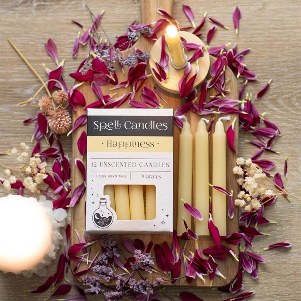 HAPPINESS PACK OF 12 SPELL CANDLES